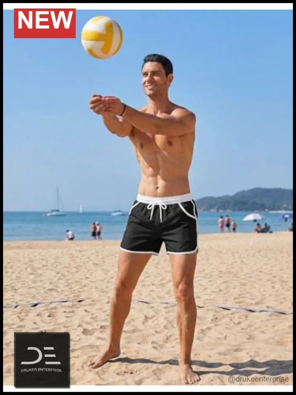 Men's Quick Dry Swim Trunks Board Shorts with Mesh Liner